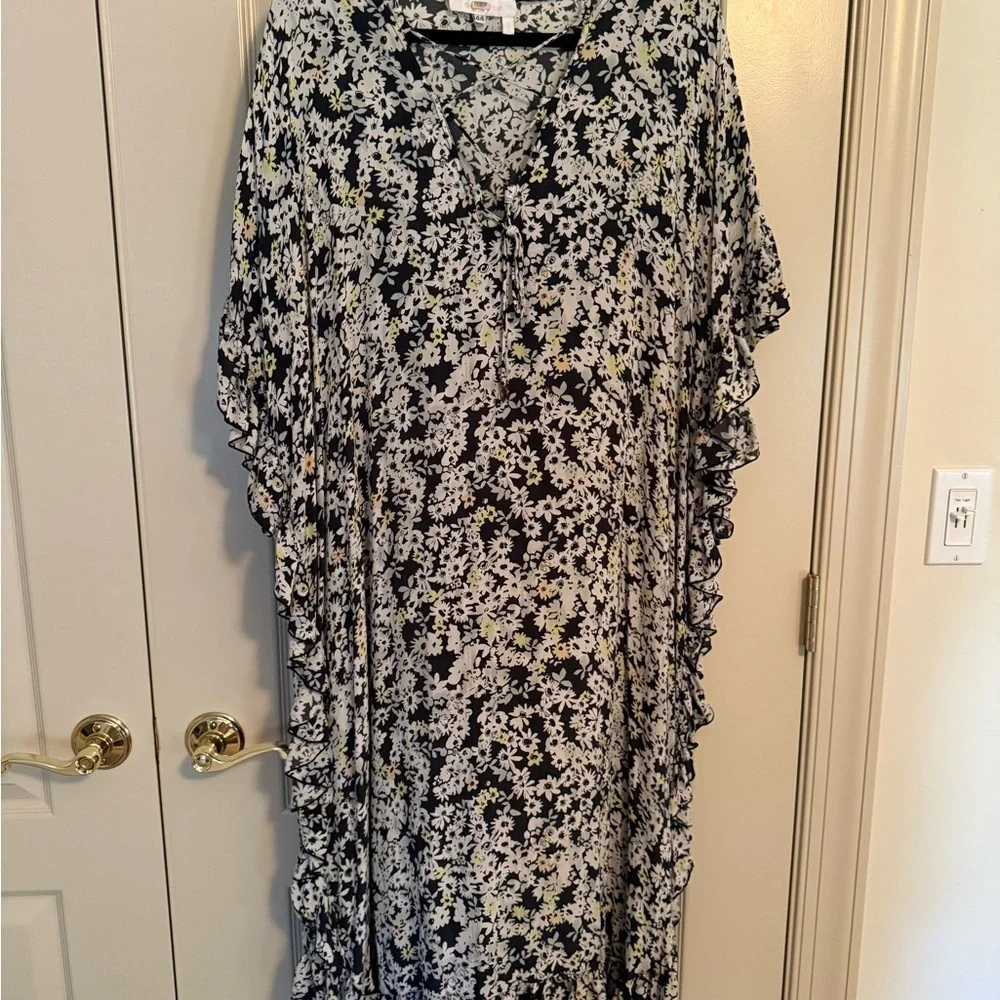 See By Chloe Sheer Ruffled Caftan Dress - Picture 1 of 8